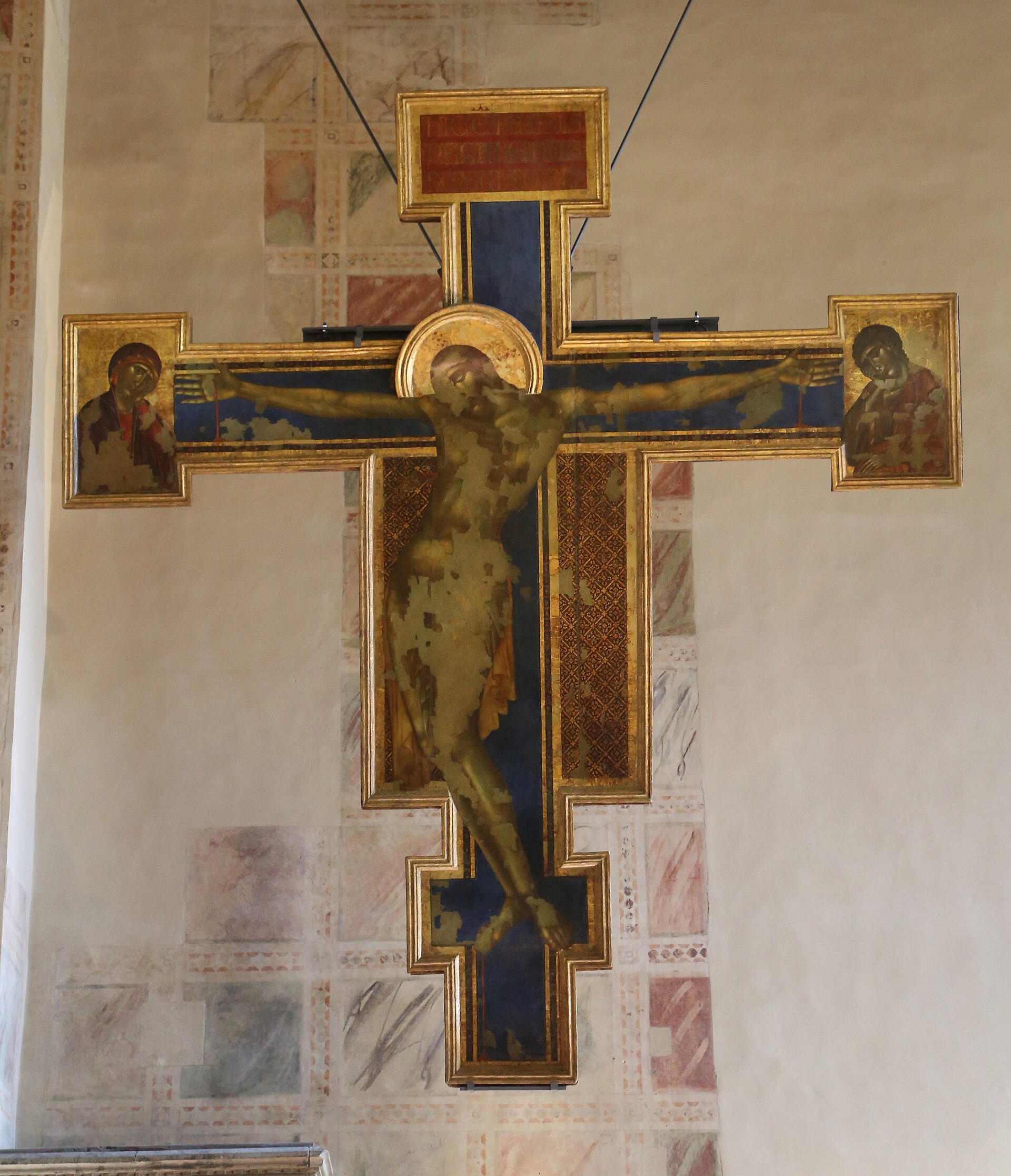 Cimabue’s large painted wooden crucifix in Santa Croce